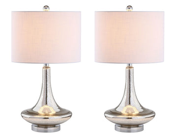 Cecile 25.5" Glass Teardrop LED Table Lamp - JONATHAN Y